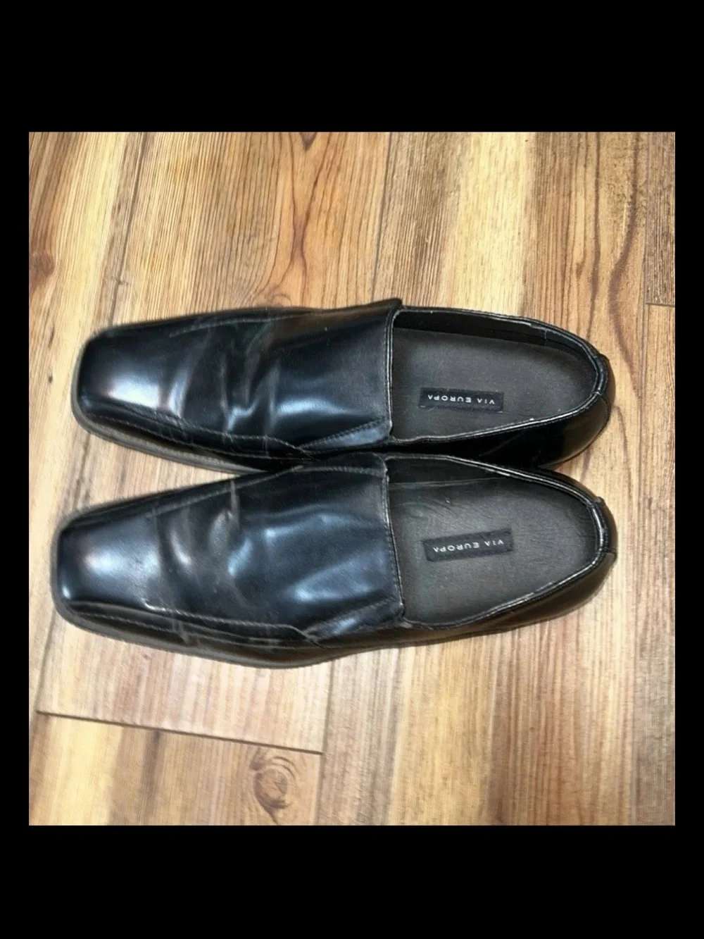 Via Europa Mens dress shoes black size 12